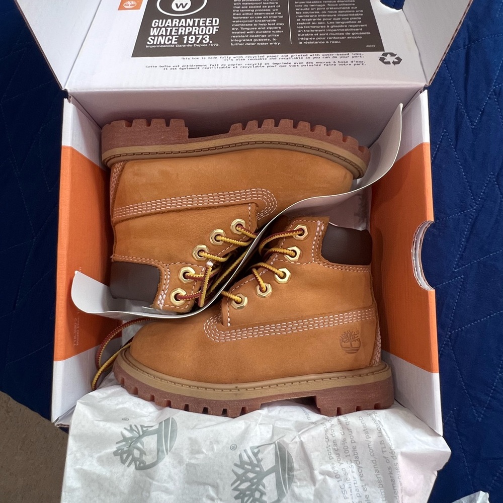 Timberland Wheat Nubuck Hiking Boots with Brown Collar